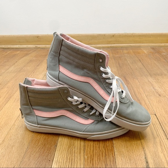 Vans Other - ❄️ Vans Grey Pink Mid-Rise High Top Kids Shoes 5